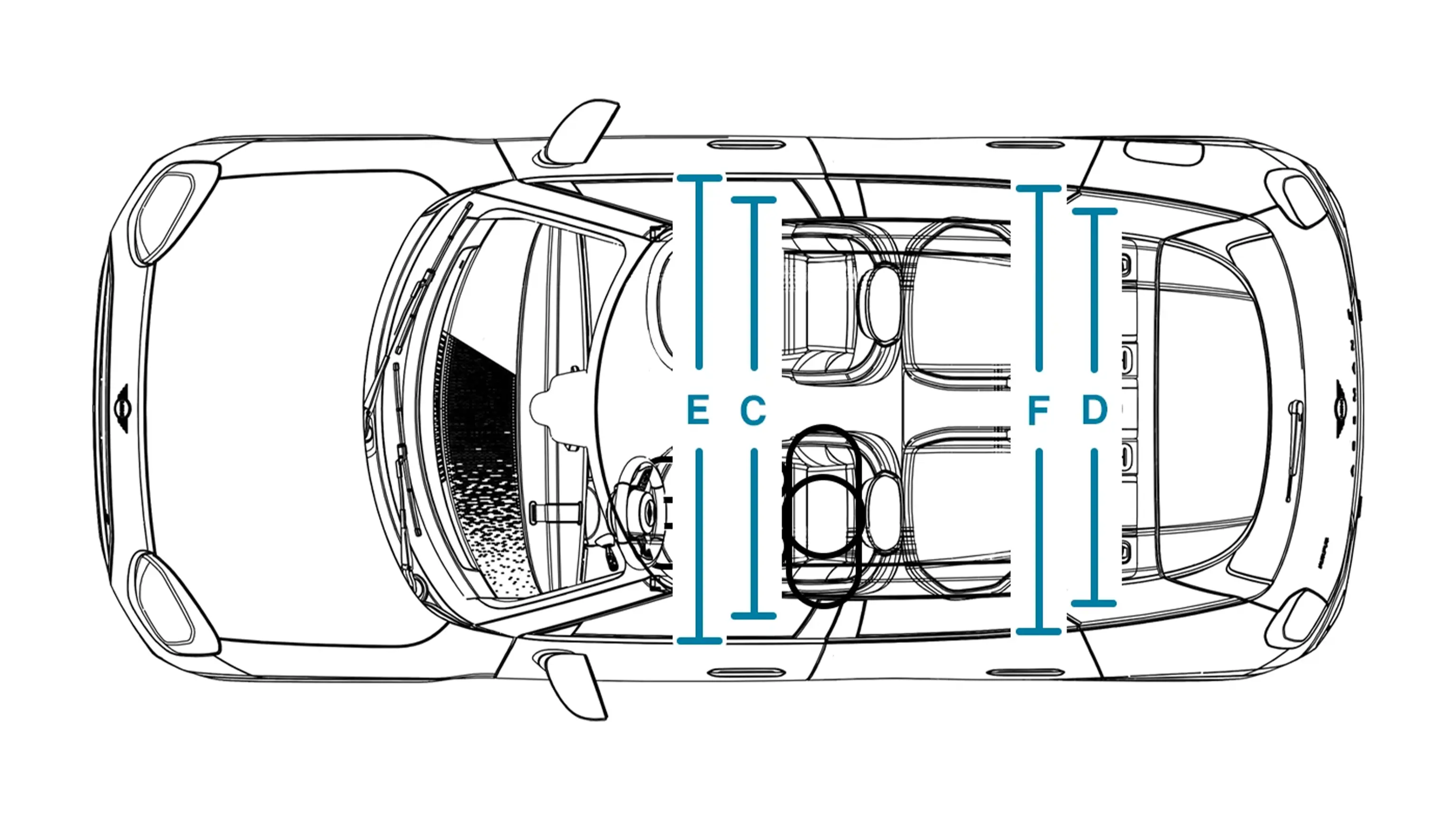 All-electric MINI Aceman - Dimensions Interior Top