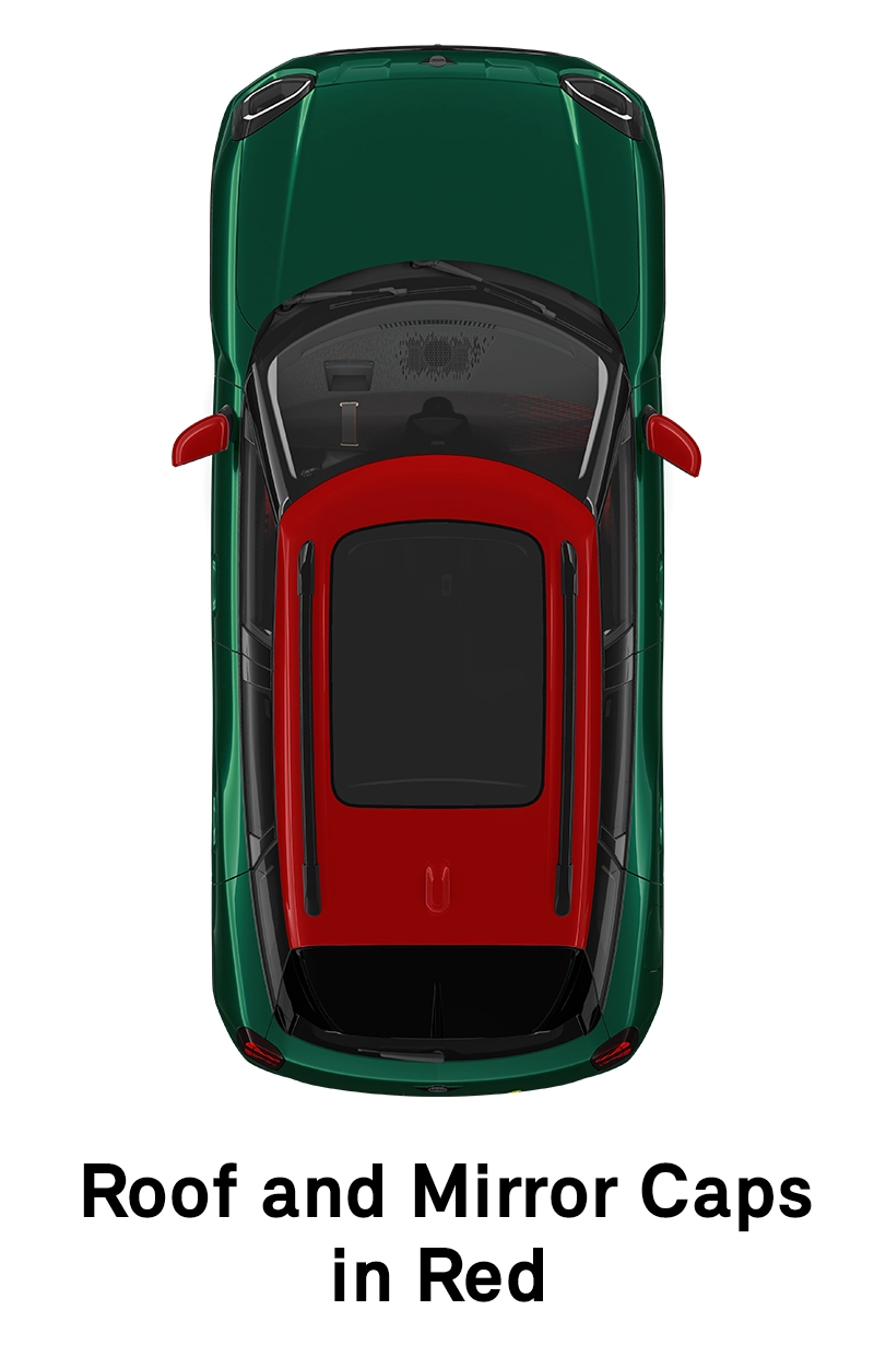  MINI - equipment - sport style roof and mirror caps in red