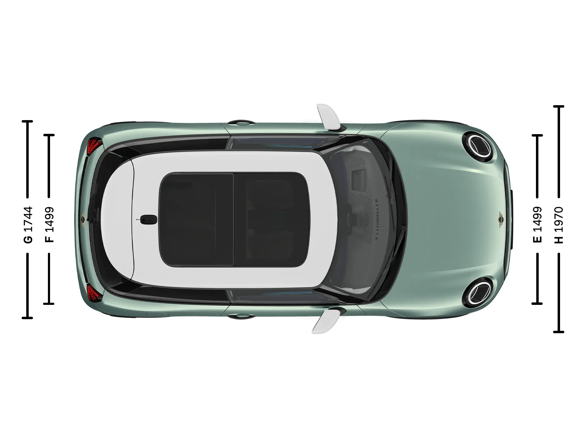 MINI Cooper 3-Door - Dimensions Top