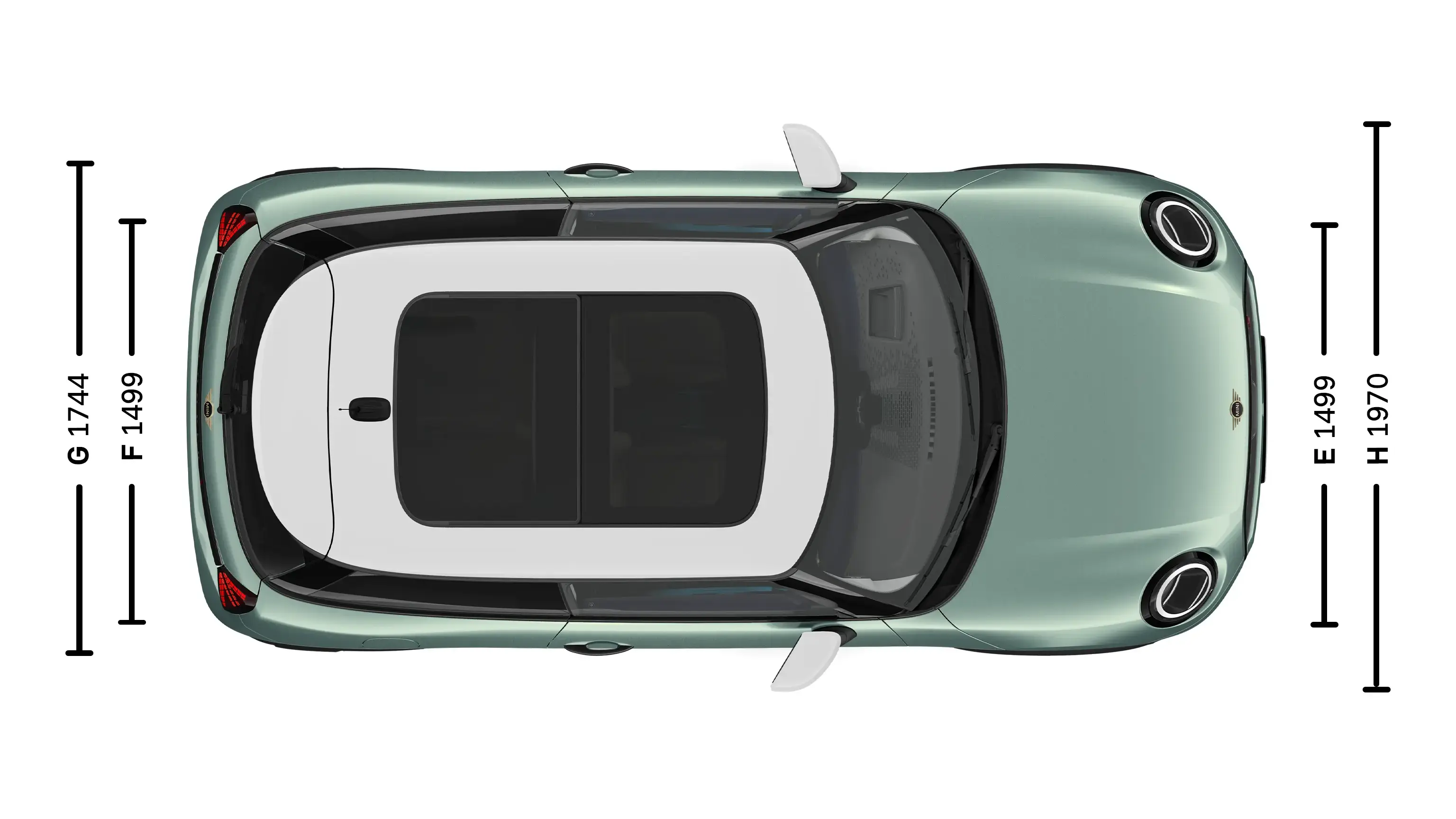 MINI Cooper 3-Door - Dimensions Top