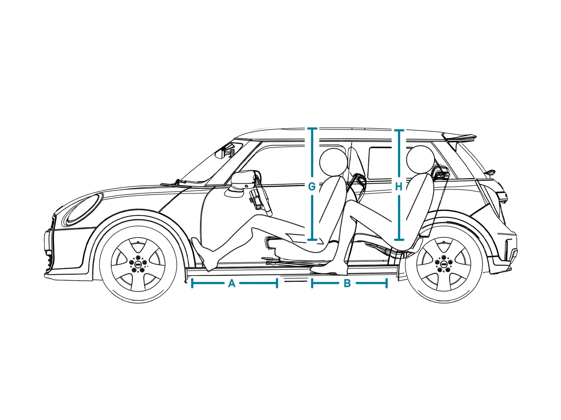 MINI Cooper 3-Door - Dimensions Interior Side