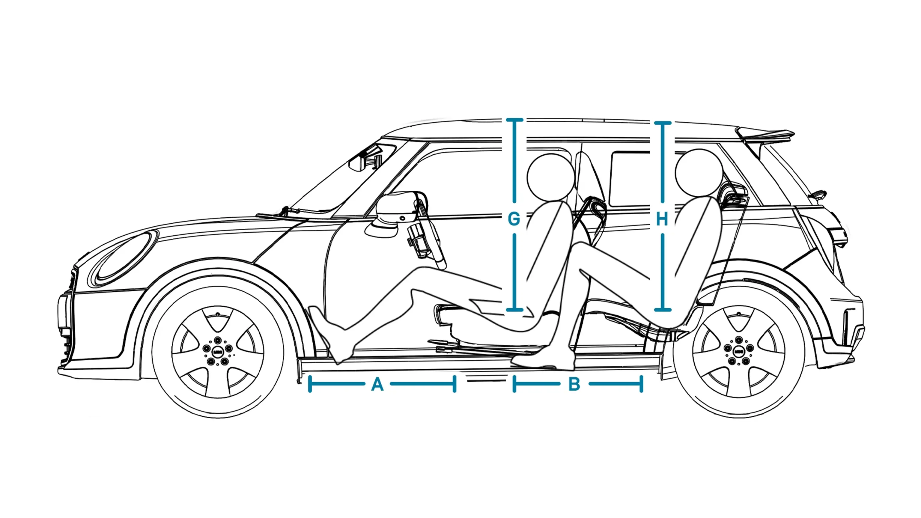 MINI Cooper 3-Door - Dimensions Interior Side