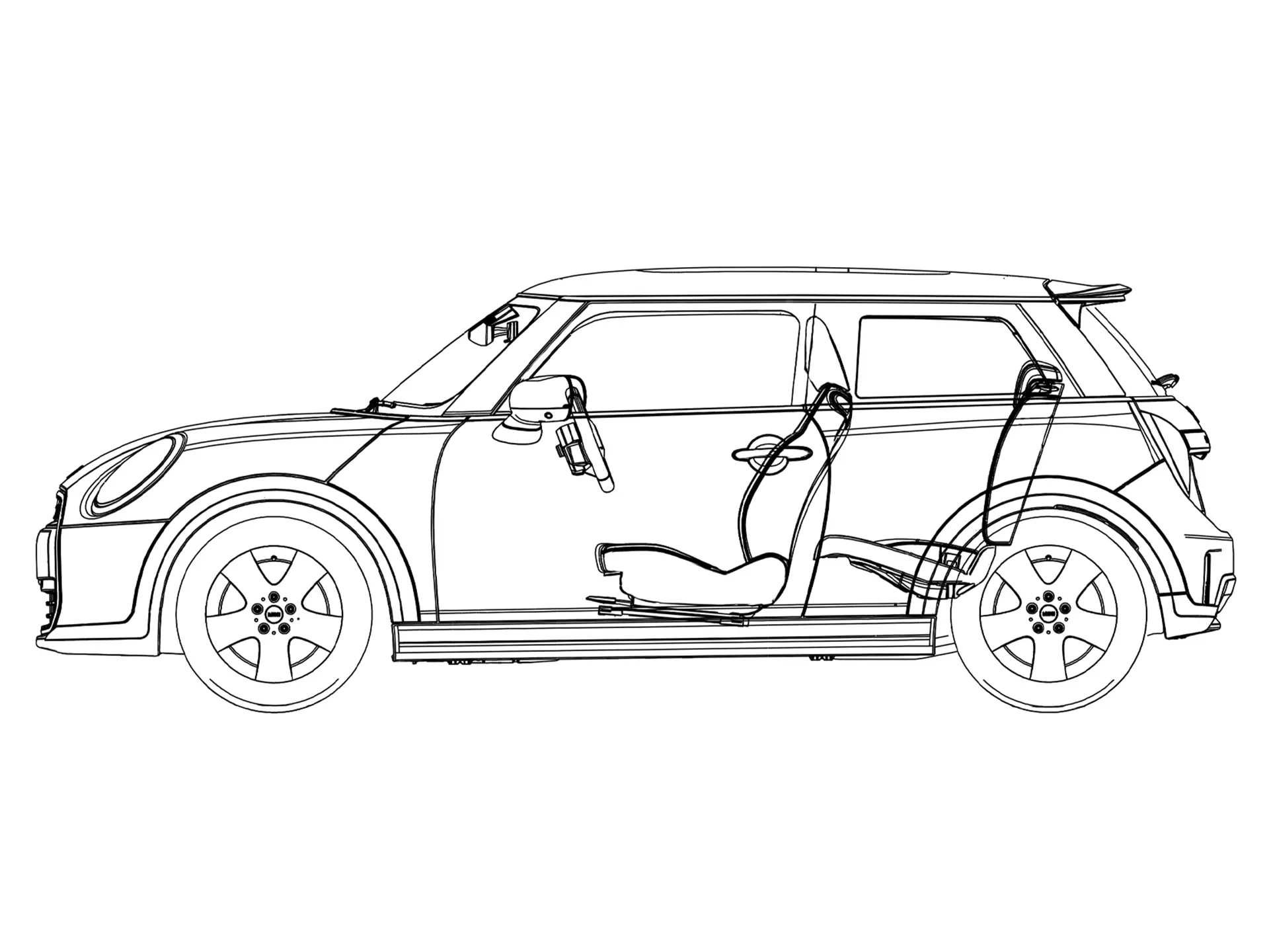 MINI Cooper 3-Door - Side View sketch