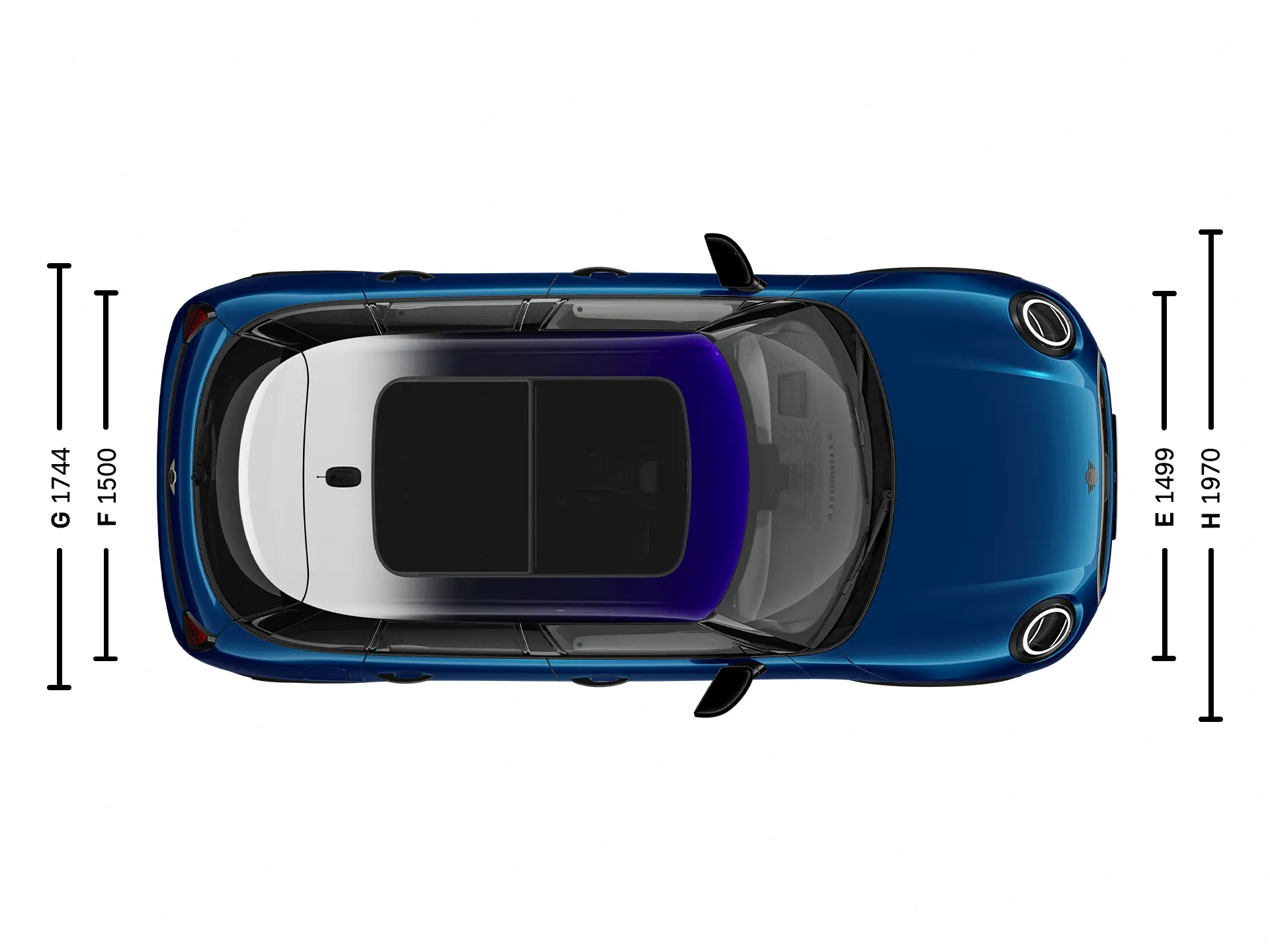 MINI Cooper 5-Door - Dimensions Top
