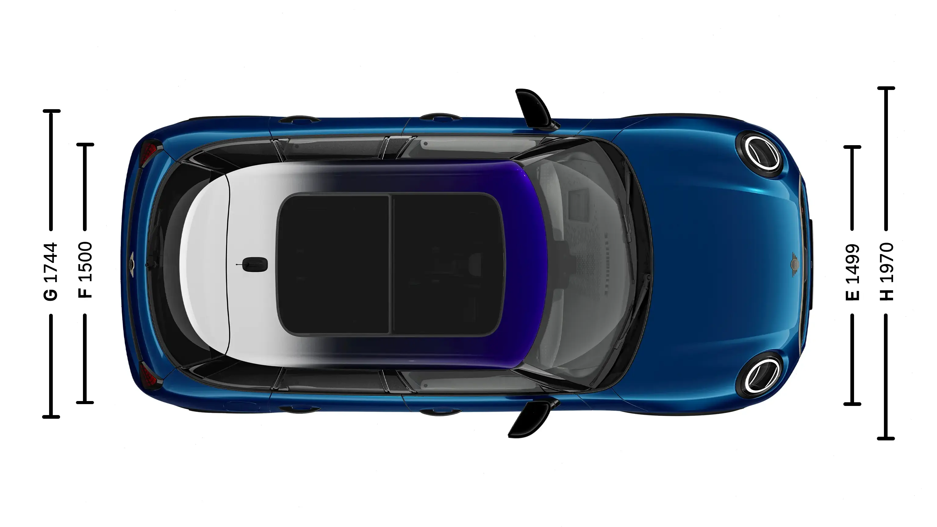 MINI Cooper 5-Door - Dimensions Top