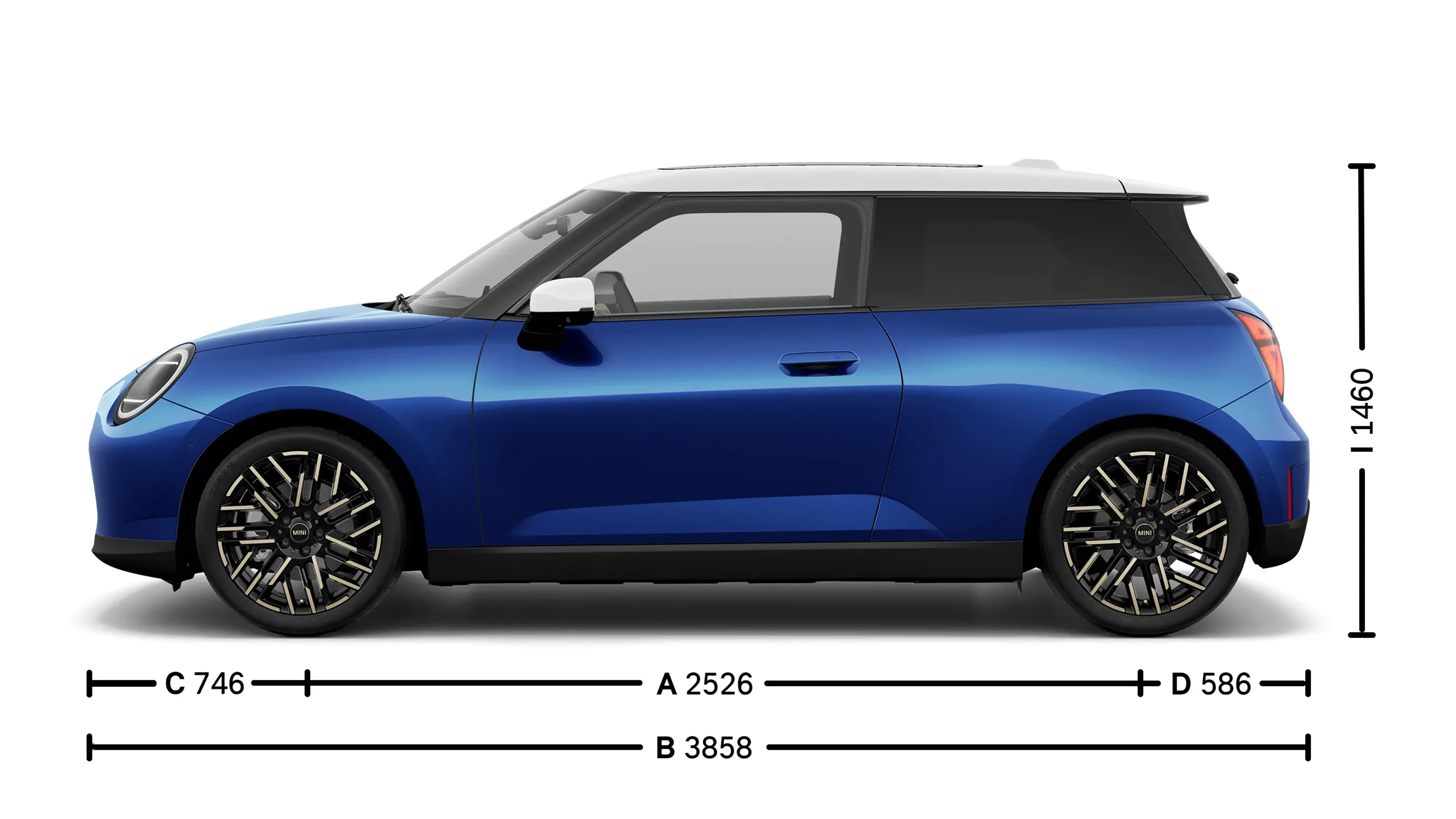 All-electric MINI Cooper Dimensions Side