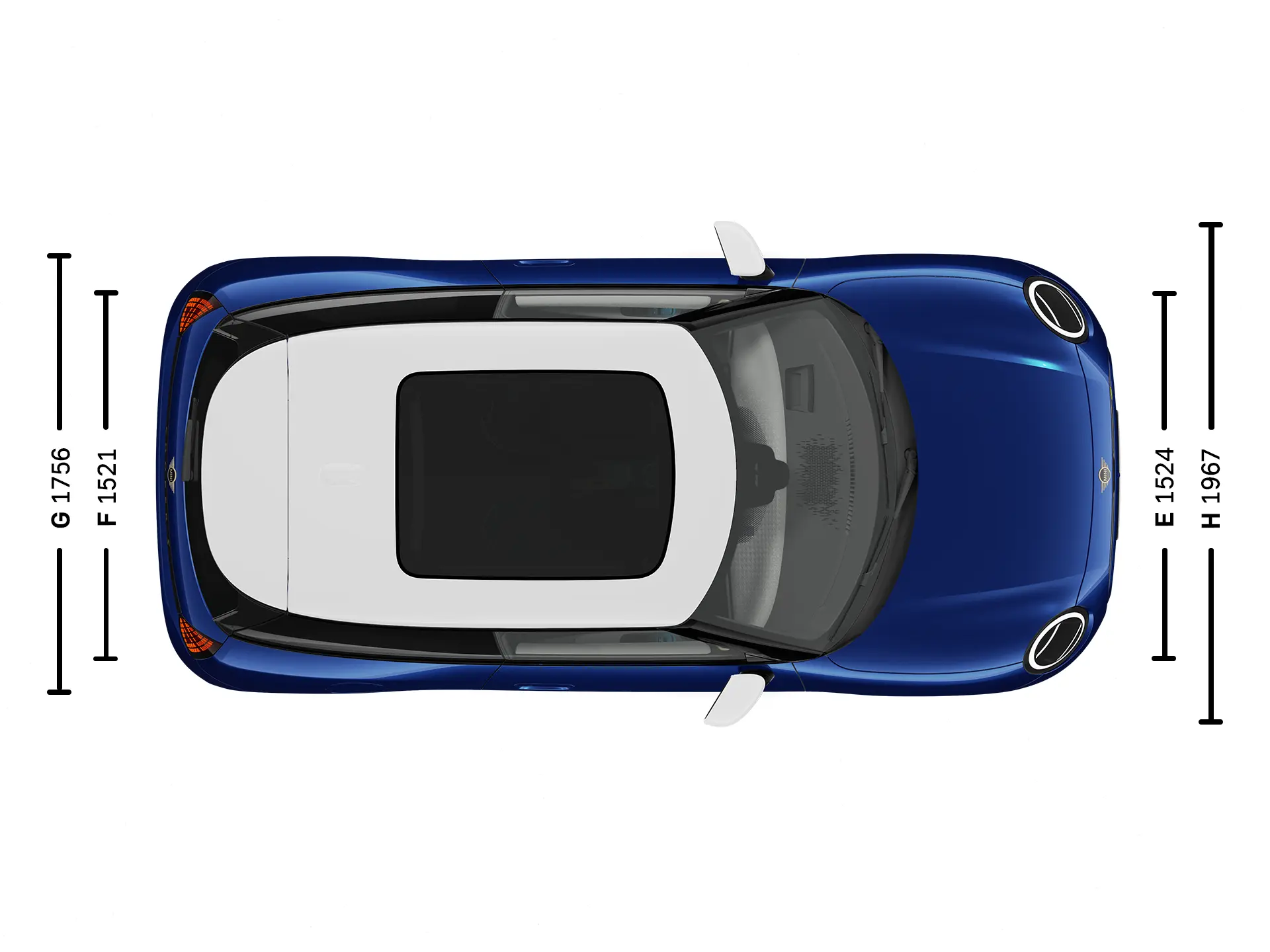 All-electric MINI Cooper Dimensions Top