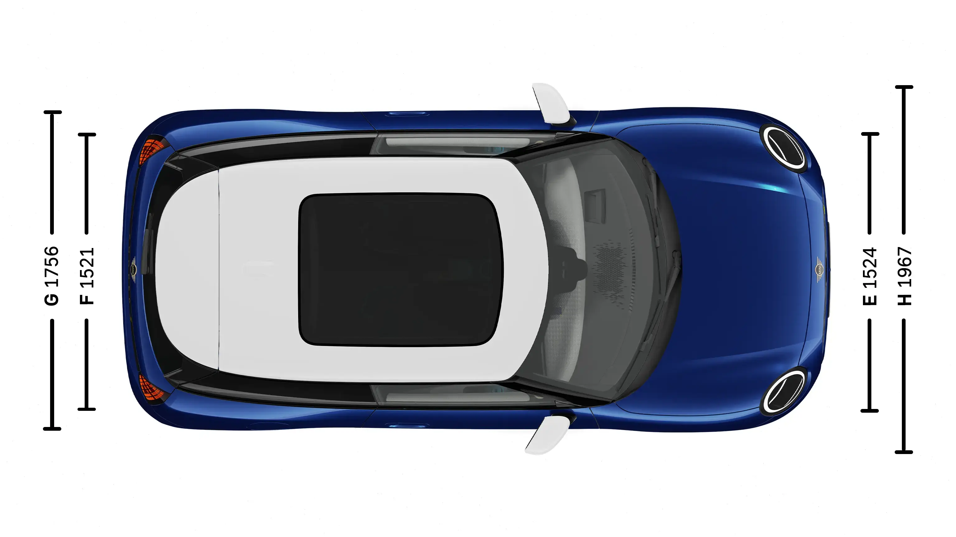 All-electric MINI Cooper Dimensions Top