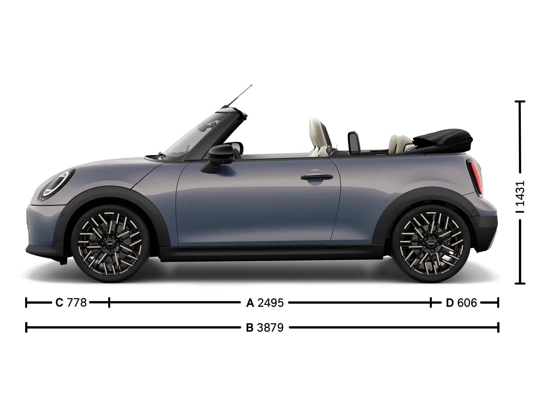 MINI Cooper Convertible - Dimensions Side