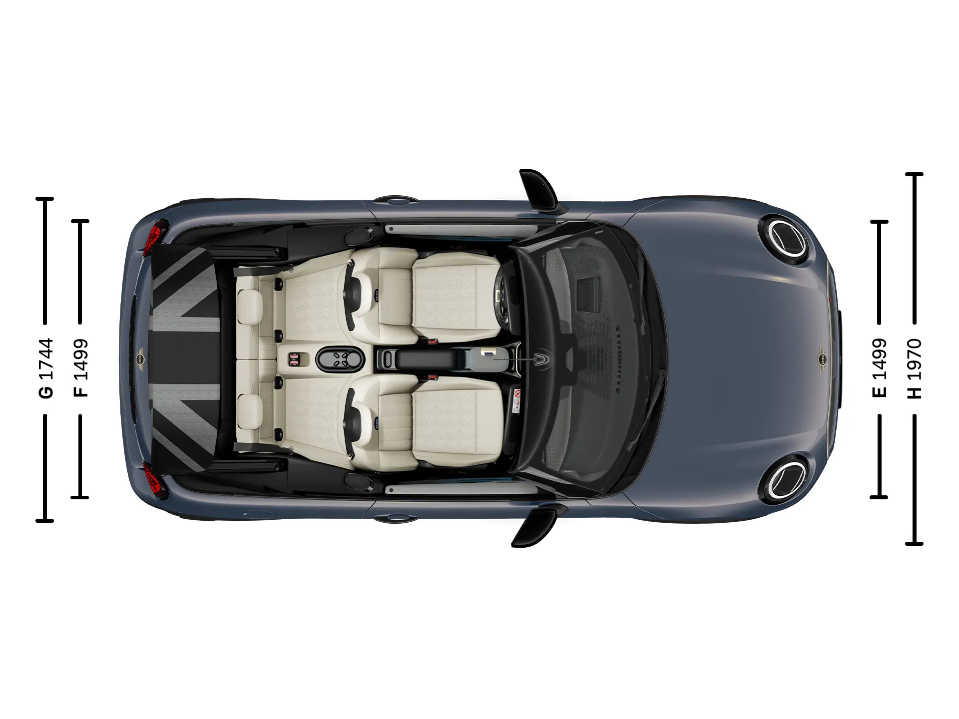 MINI Cooper Convertible - Dimensions Top