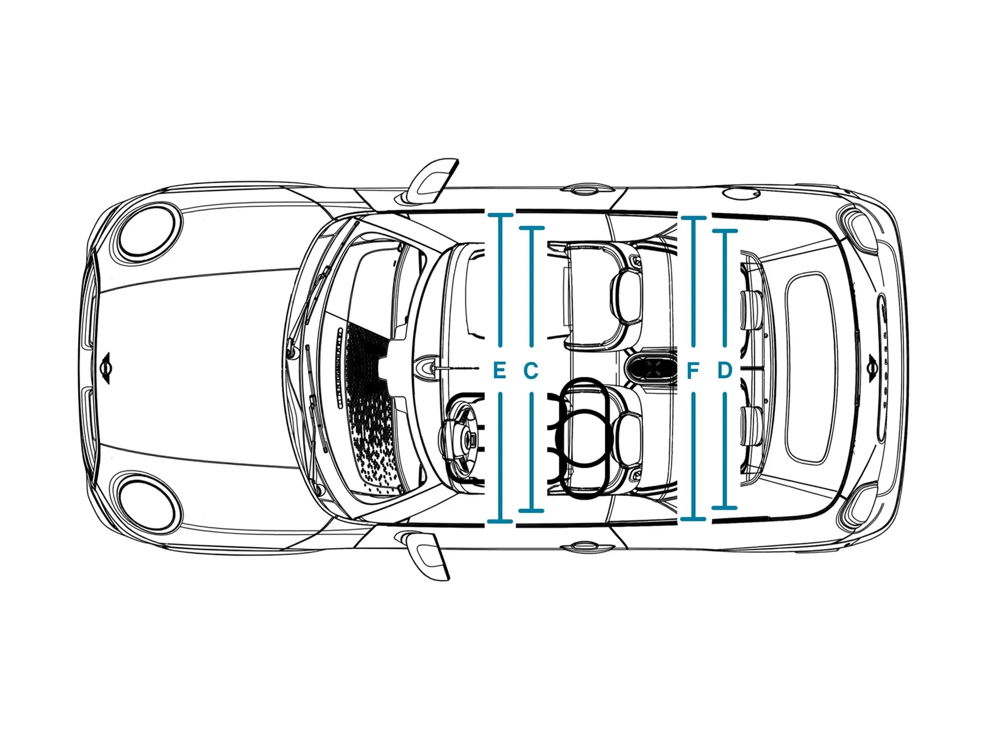 MINI Cooper Convertible - Dimensions Interior Top
