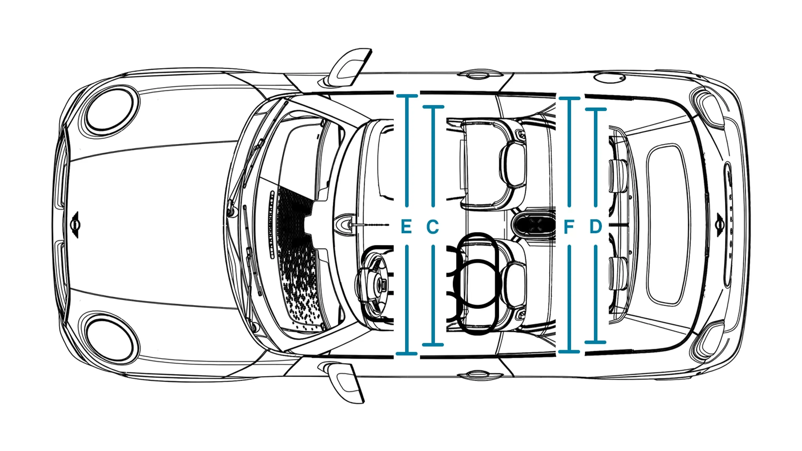 MINI Cooper Convertible - Dimensions Interior Top