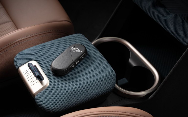 MINI key sat on central panel inside car