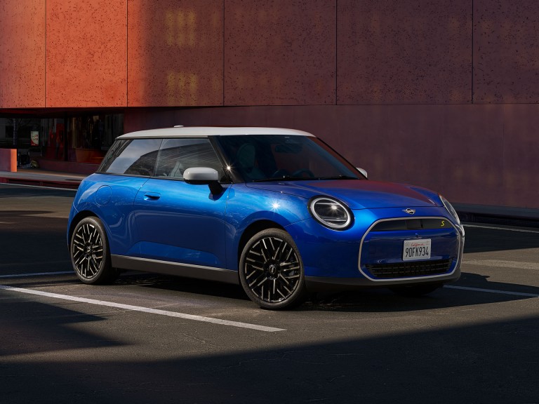 Parked all-electric MINI Cooper