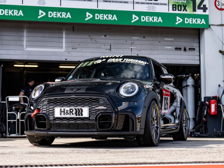 JCW 1to6 Edition at Nürburgring outside garage