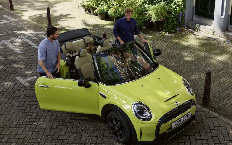 mini convertible - aerial view