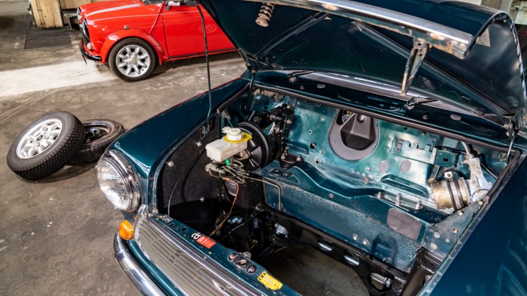 MINI Recharged stripped-down engine bay