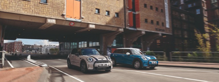 MINI hatches driving on the road