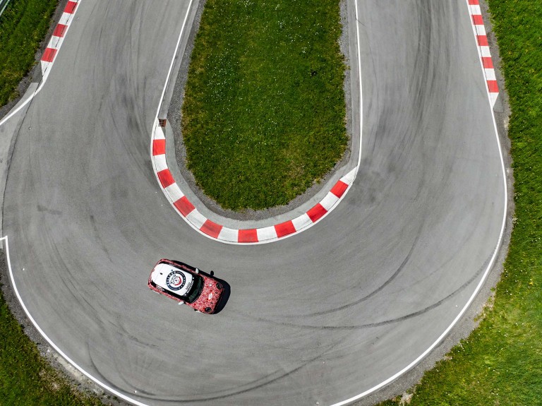 MINI John Cooper Works prototype at the Nürburgring 24-hour race aerial shot