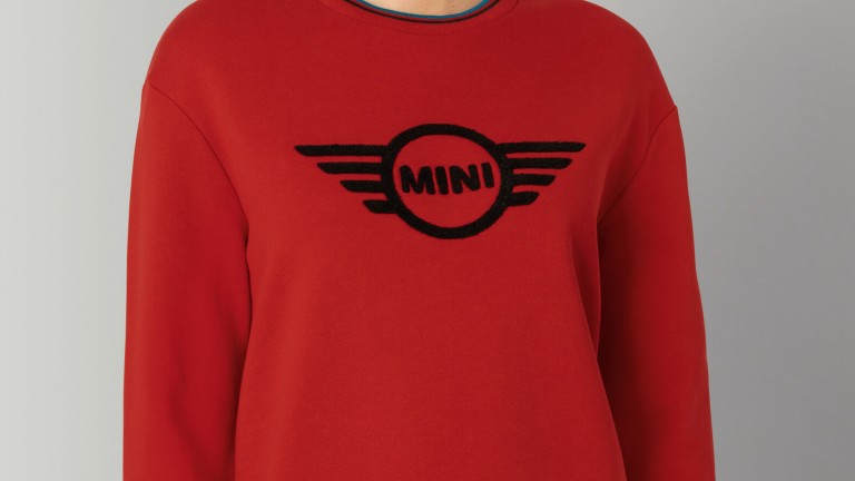 Red jumper embroidered MINI logo in black